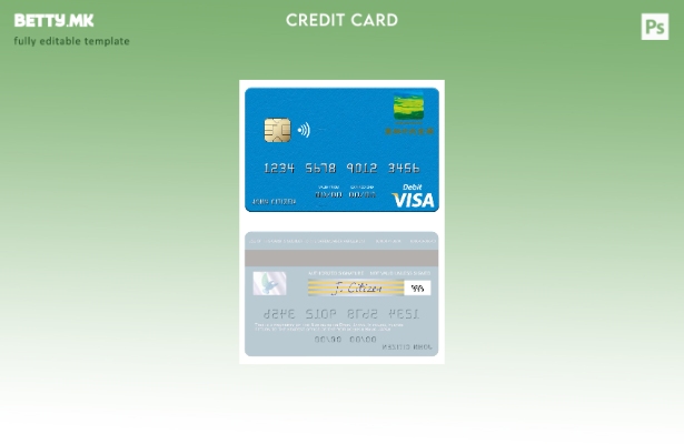 Модерен стил Шаблон за виза дебитна картичка Јапонија Норинчукин банка